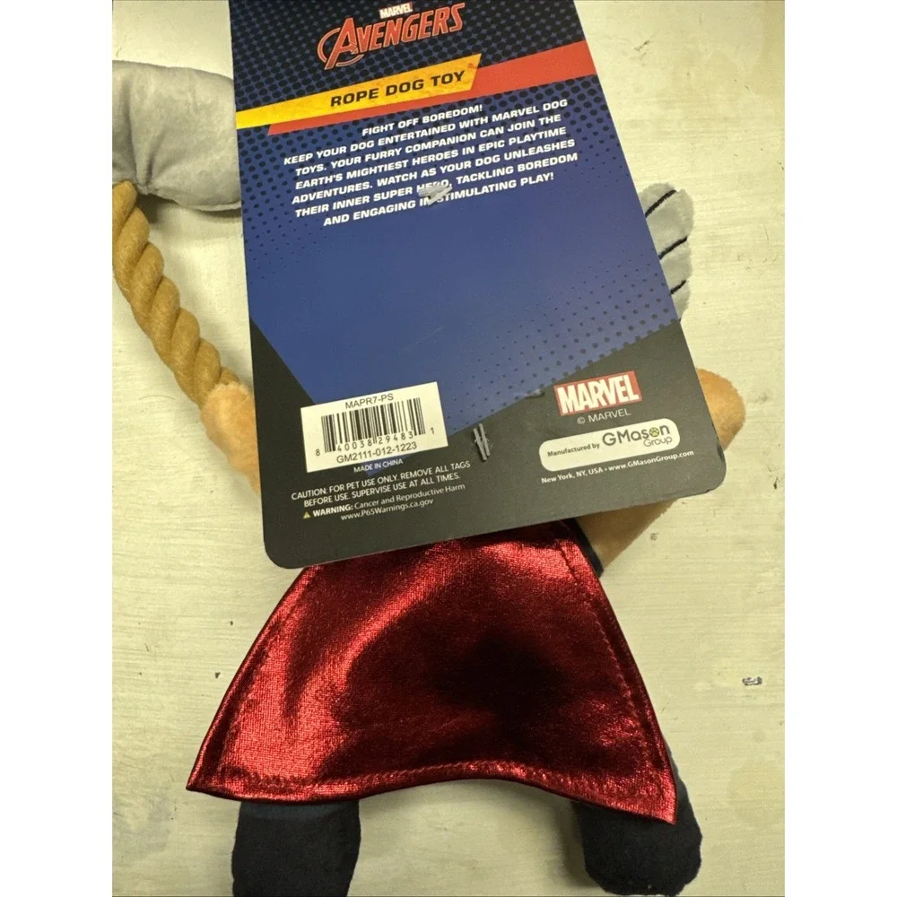 Marvel Thor Avengers‎ Plush Clinker Squeaker Rope Toy S/M/L Dog Chew Tug Toy
